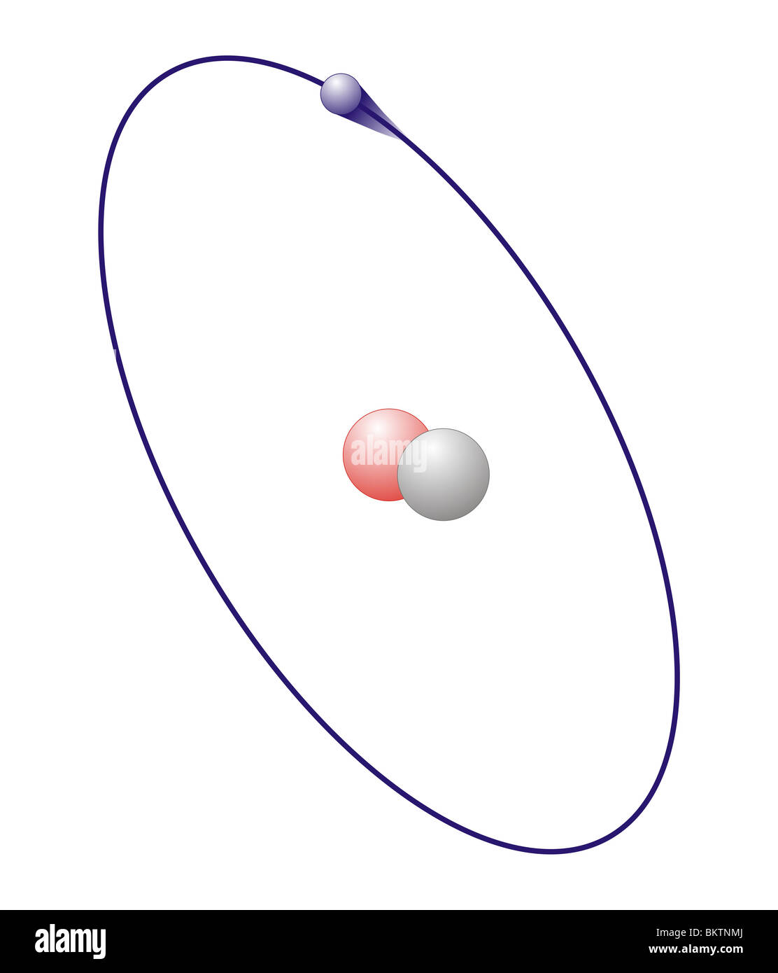 Le deutérium, isotope de l'hydrogène H, colorcode noyau atomique rouge =proton, Neutron, électron blanc =blue shell =electron Banque D'Images