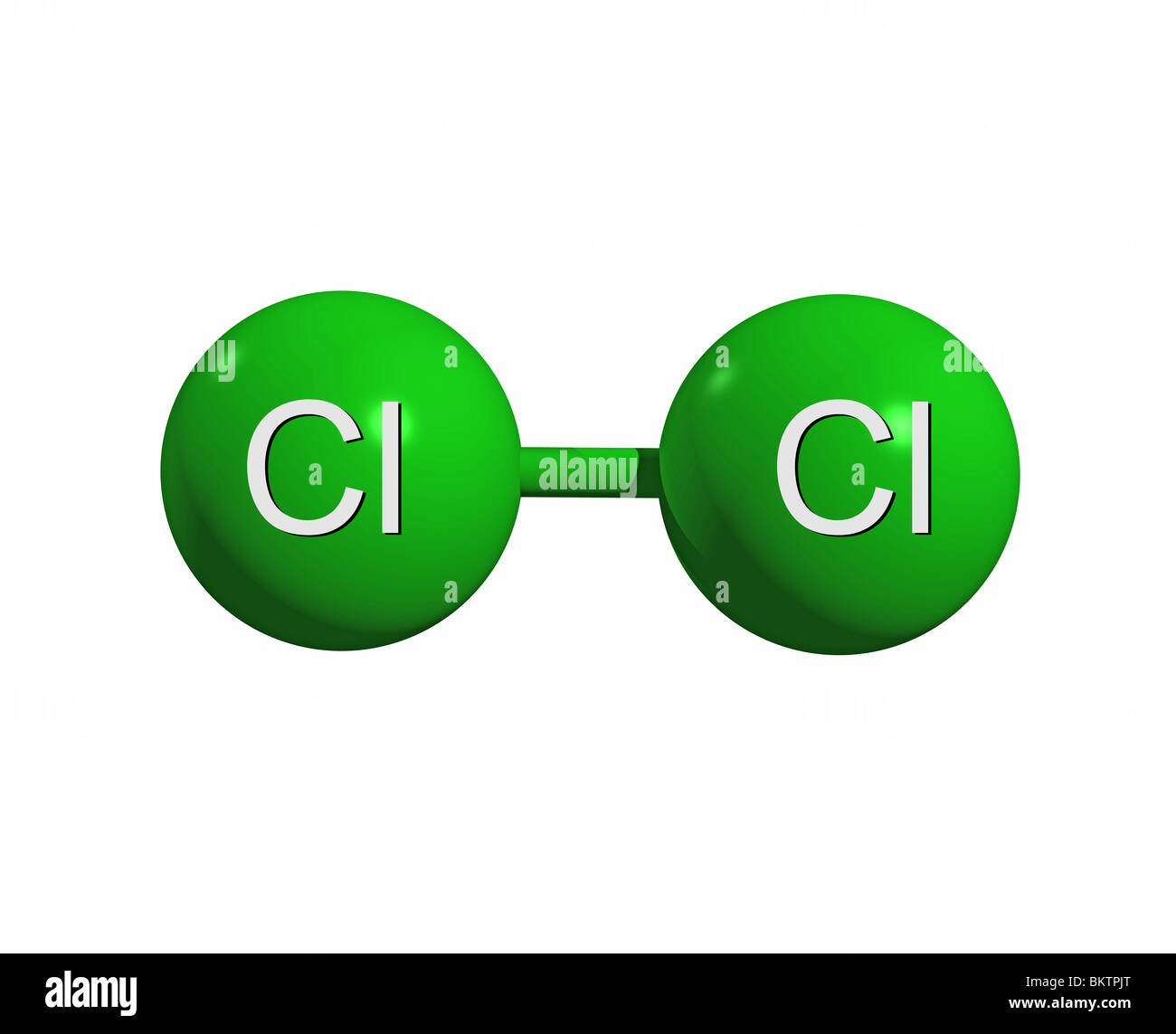 Chlormolekül / Cl2 Cl2 molécule de chlore Banque D'Images