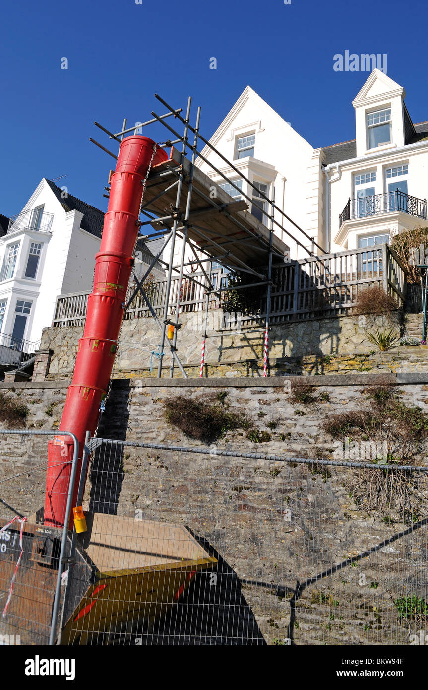 Une grande maison victorienne en rénovation à fowey à Cornwall, uk Banque D'Images