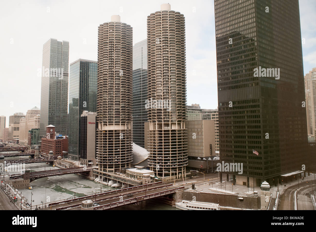 Le centre-ville de Chicago dans l'Illinois. Banque D'Images