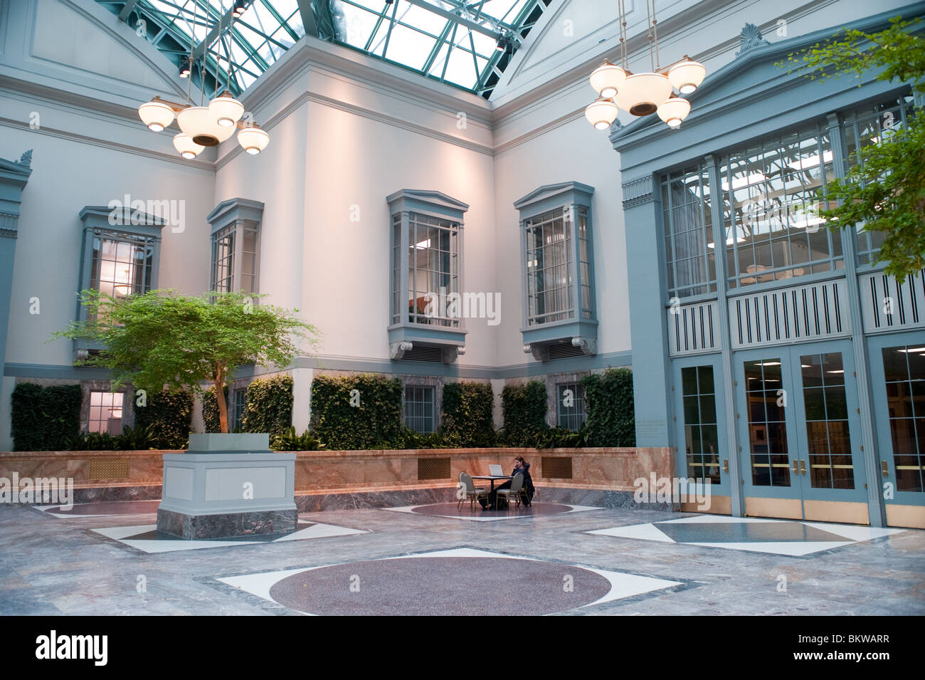 Atrium de la bibliothèque publique de Chicago Banque D'Images