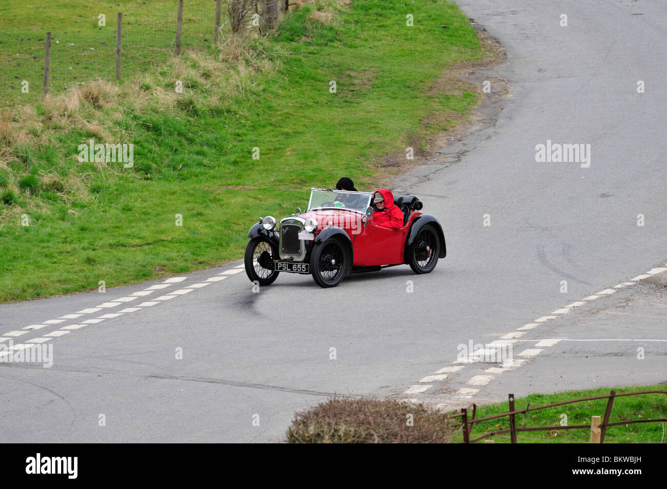 AUSTIN 7 NIPPY 1934 SUR LA ROUTE OUVERTE. Banque D'Images