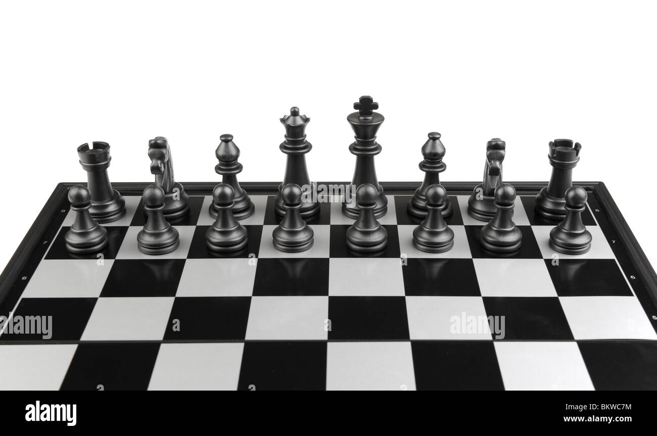 Les échecs. Jeu de logique de bureau. La figure noire Banque D'Images