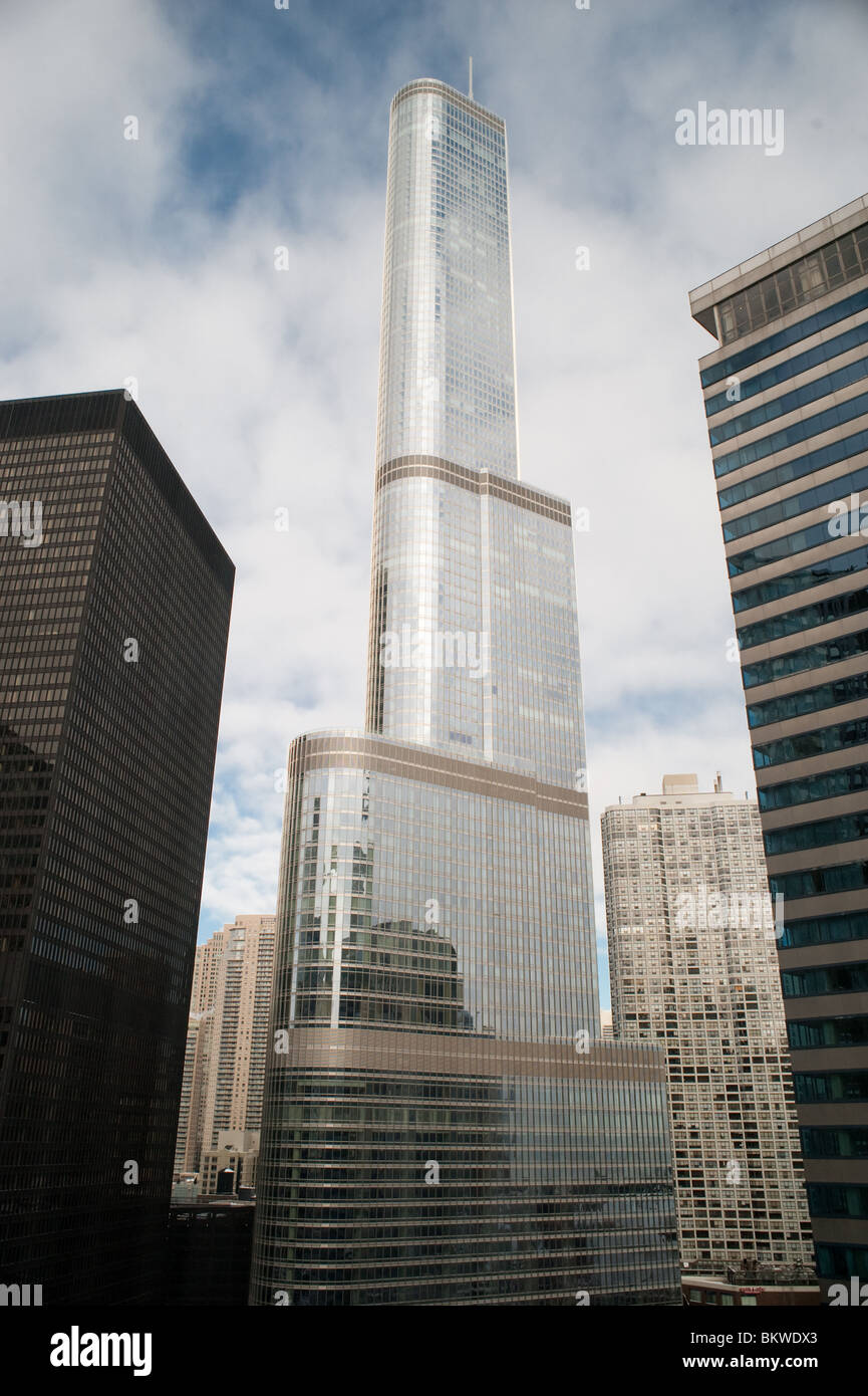 Le centre-ville de Chicago dans l'Illinois. - Trump Tower Banque D'Images