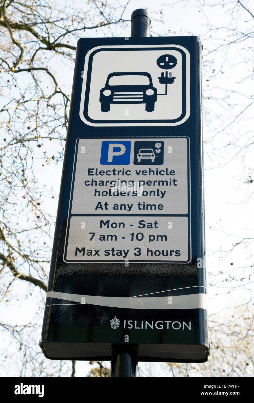 Point de recharge de véhicules électriques, Londres Banque D'Images