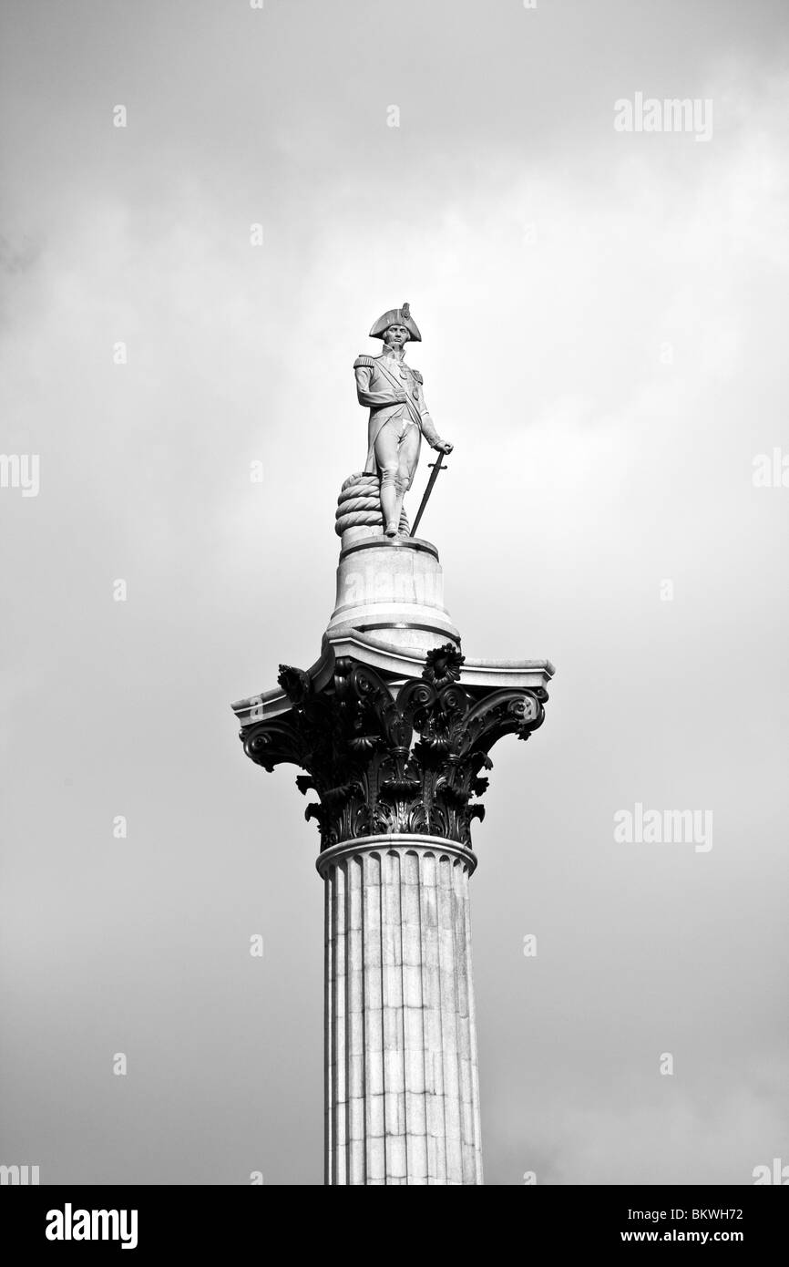 La colonne Nelson, Trafalgar Square, Londres Banque D'Images