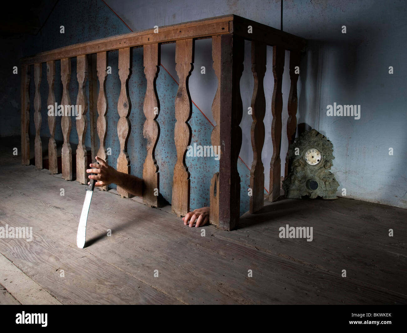 Sous-sol souvent être le lieu d'horribles crimes dans de nombreuses histoires criminelles. Banque D'Images