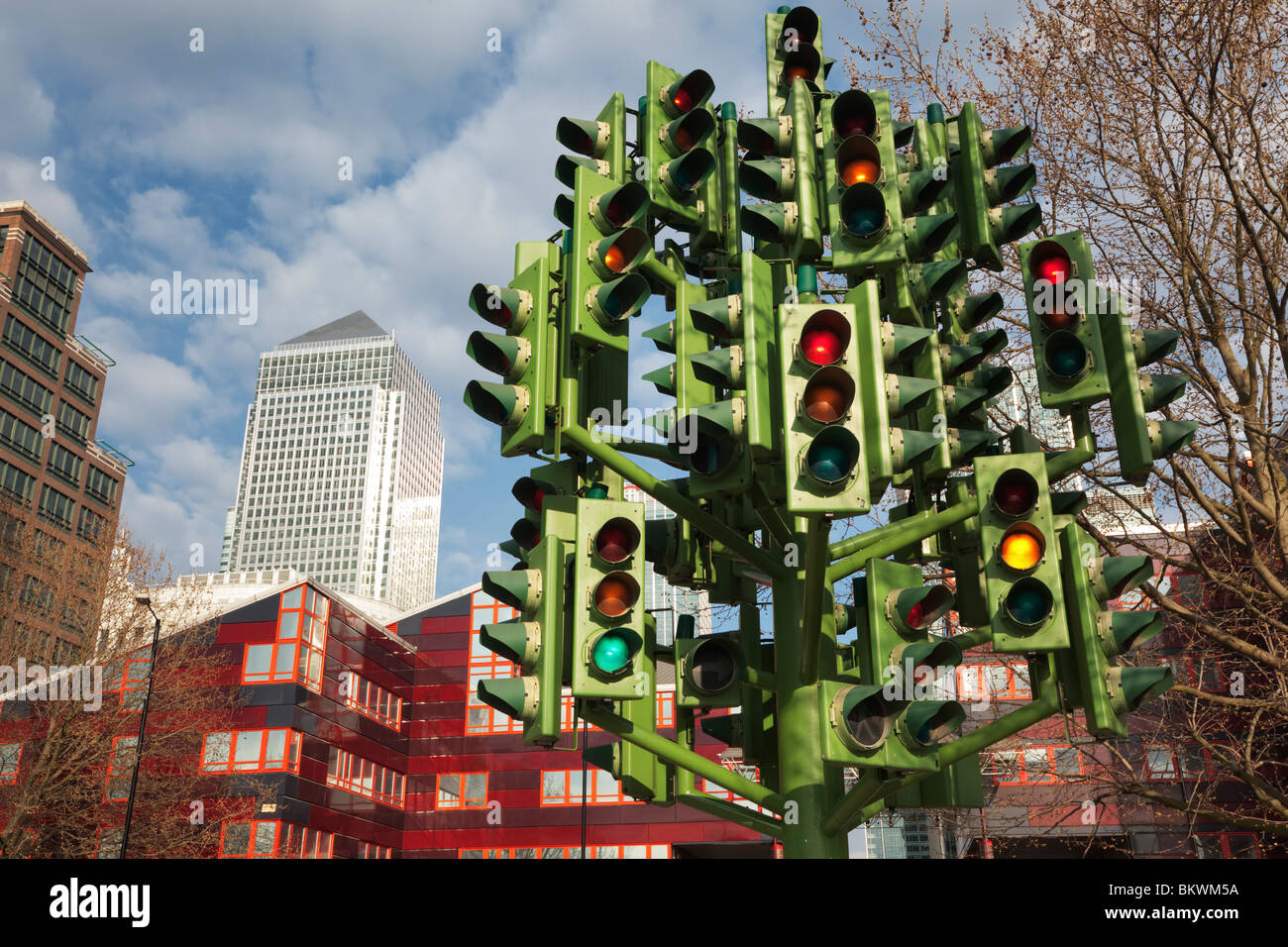 Pierre Vivant, feu de circulation Tree Banque D'Images