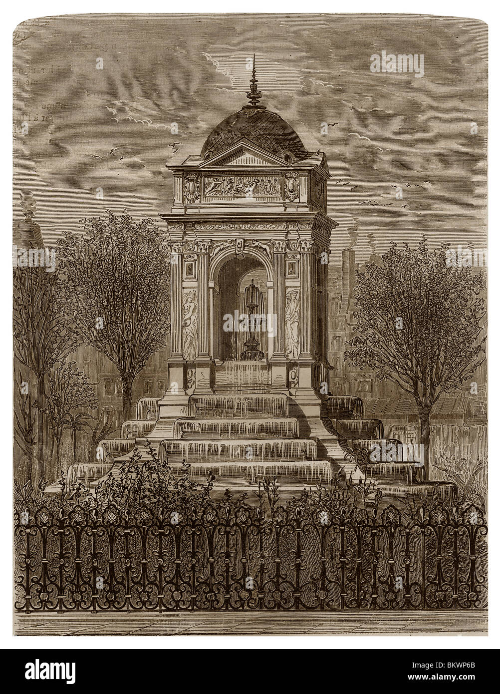 Fontaine des Innocents (initialement appelé "Fontaine de nymphes') dans le quartier des Halles de Paris. Banque D'Images