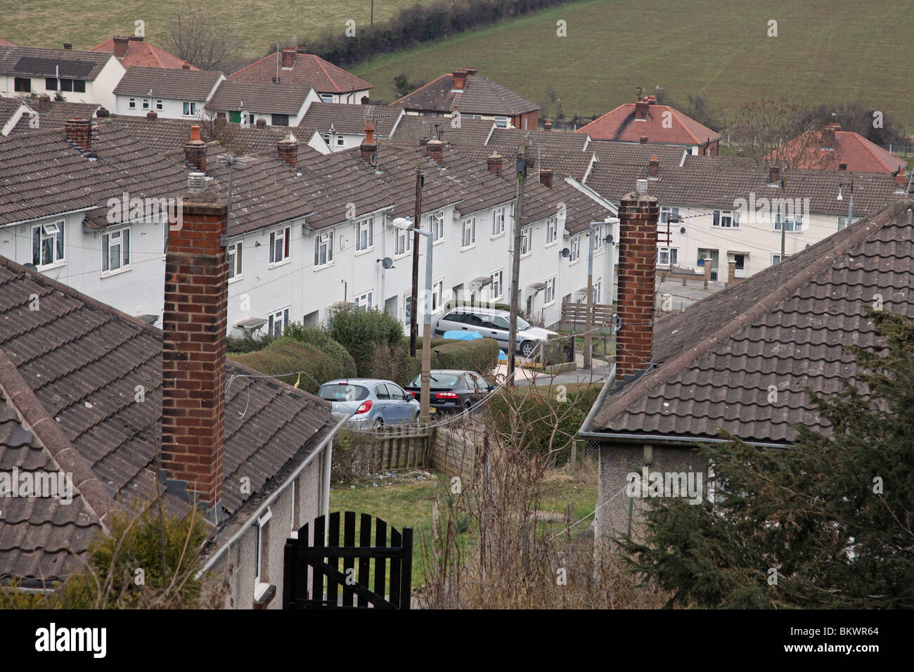 Offres et demandes de logement Conseil street à St Asaph, Flintshire, au nord du Pays de Galles Banque D'Images
