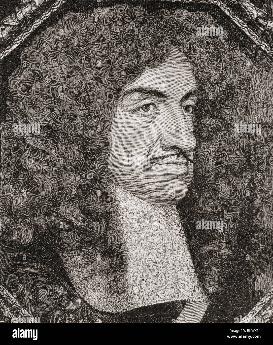 Charles II, alias le Monarch Joyeux, de 1630 à 1685. Roi d'Angleterre, d'Écosse et d'Irlande. Banque D'Images