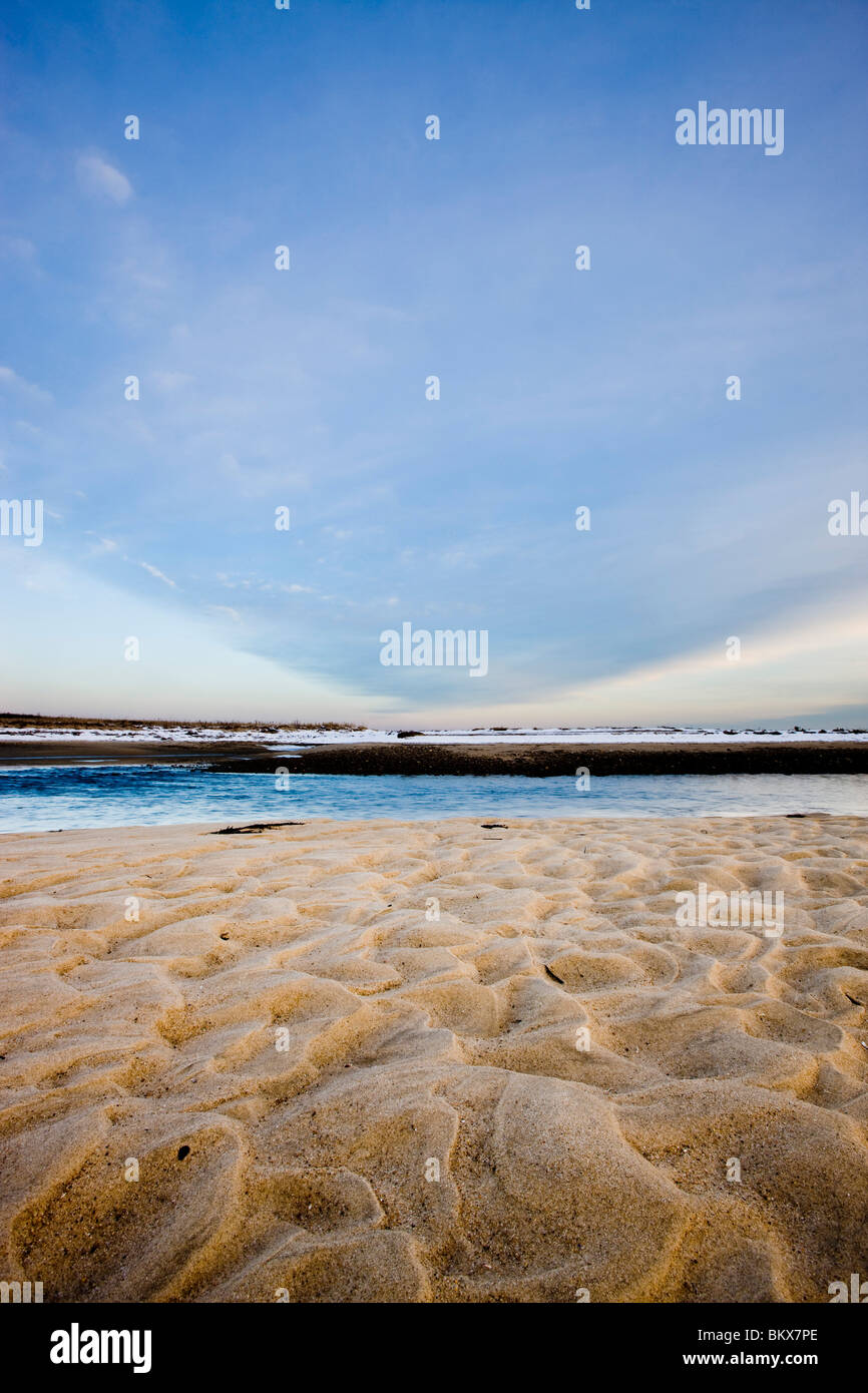 Des modèles dans le sable à l'évolution de beaucoup de préserver à Plymouth, Massachusetts. Wildlands Trust de sud-est du Massachusetts. Banque D'Images