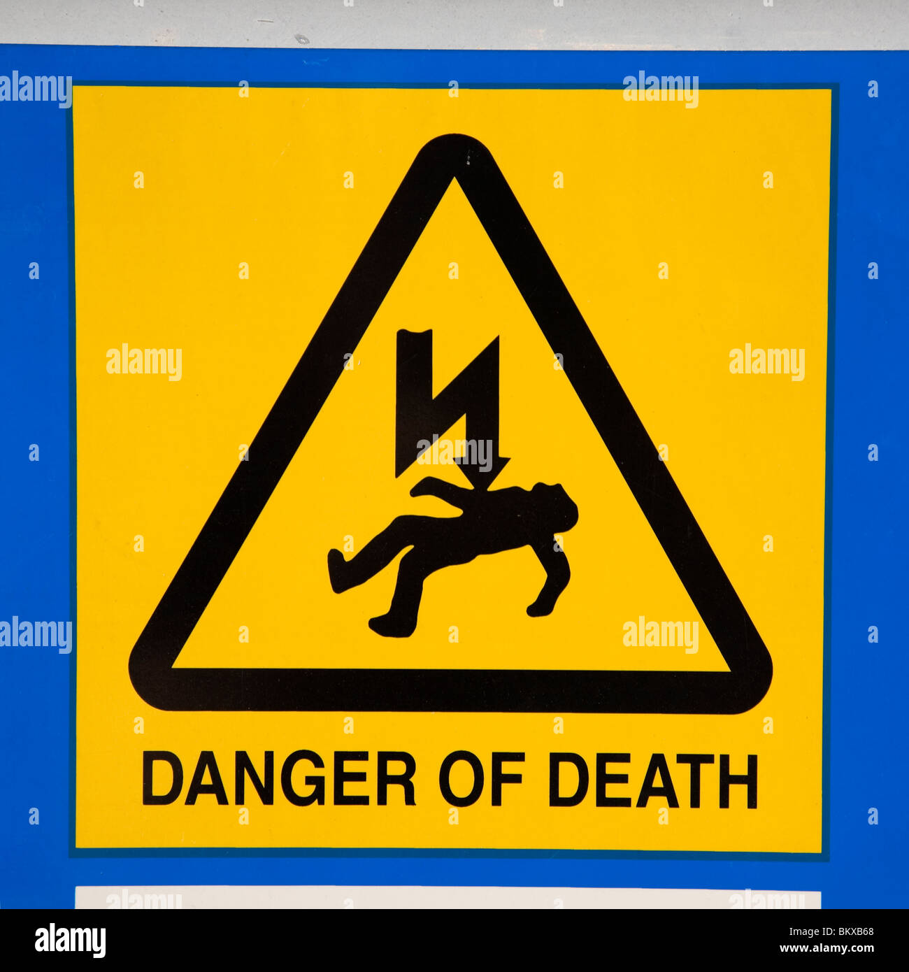 Panneau d'avertissement de danger de mort Banque D'Images