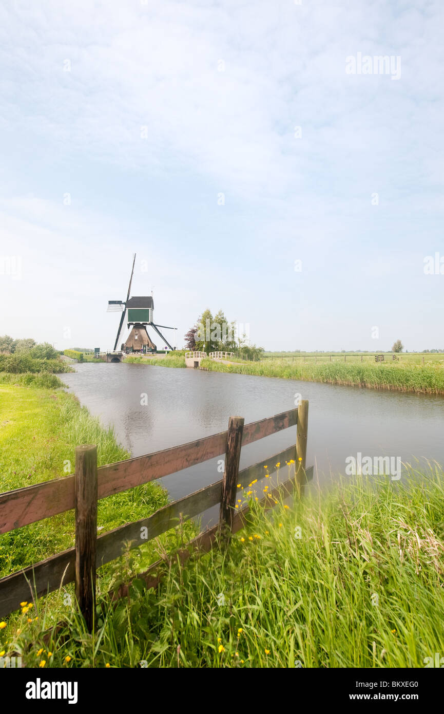 Moulin à Vent Groot-Ammers Banque D'Images