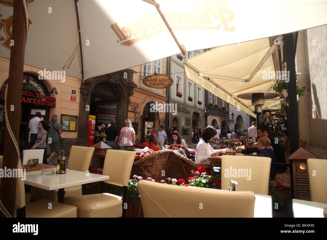 Un restaurant près de la place de la Vieille Ville, Prague, République tchèque. Banque D'Images