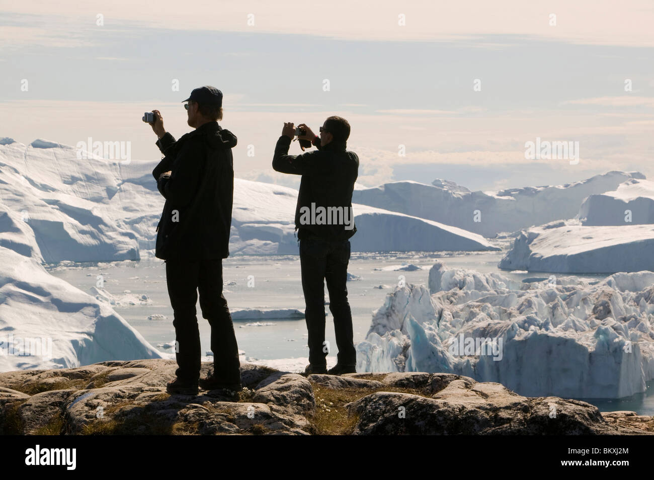 Les icebergs du glacier Jacobshavn à Ilulissat au Groenland Banque D'Images