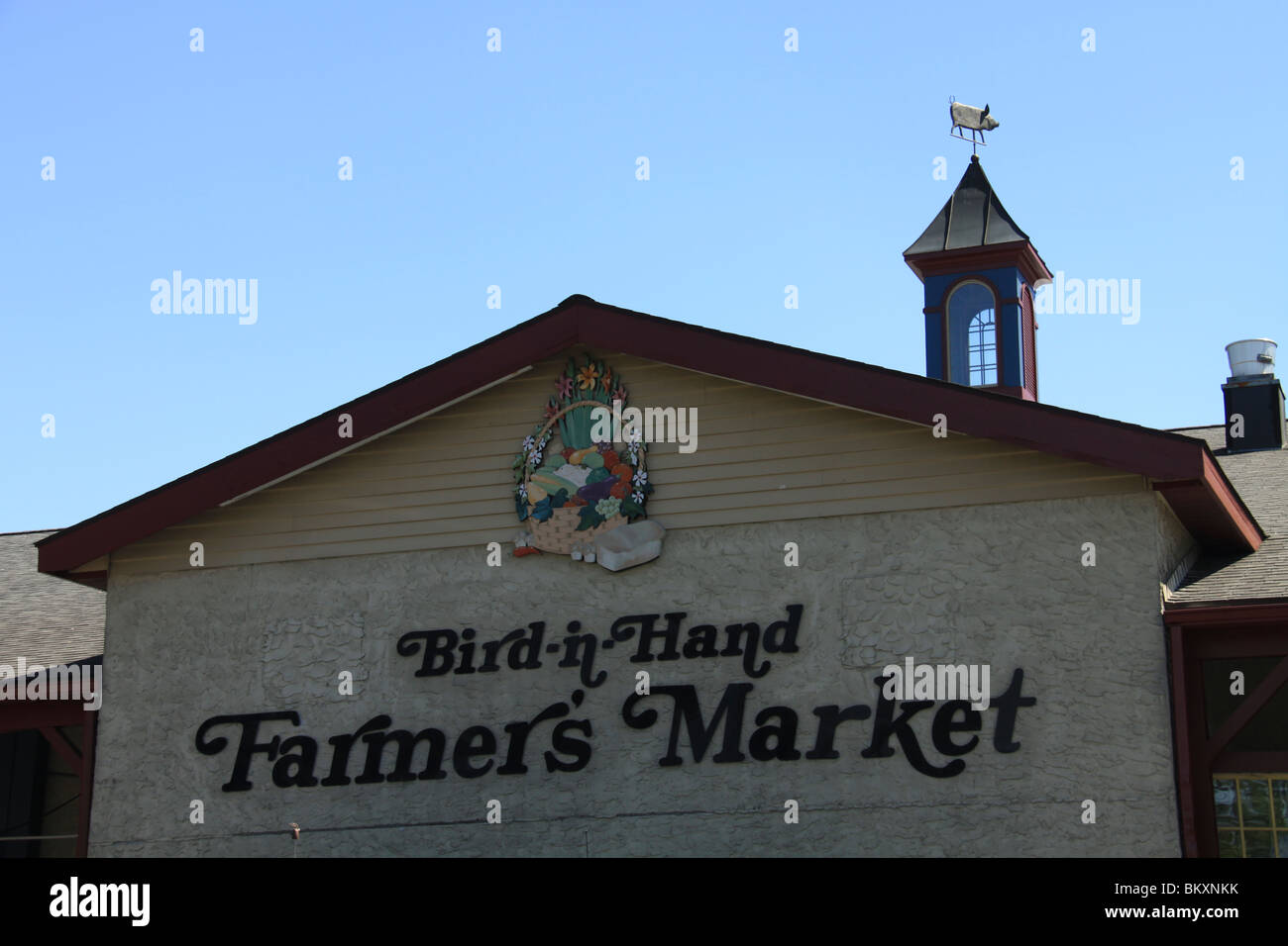L'oiseau dans la main Marché d'agriculteurs dans le comté de Lancaster, PA Banque D'Images