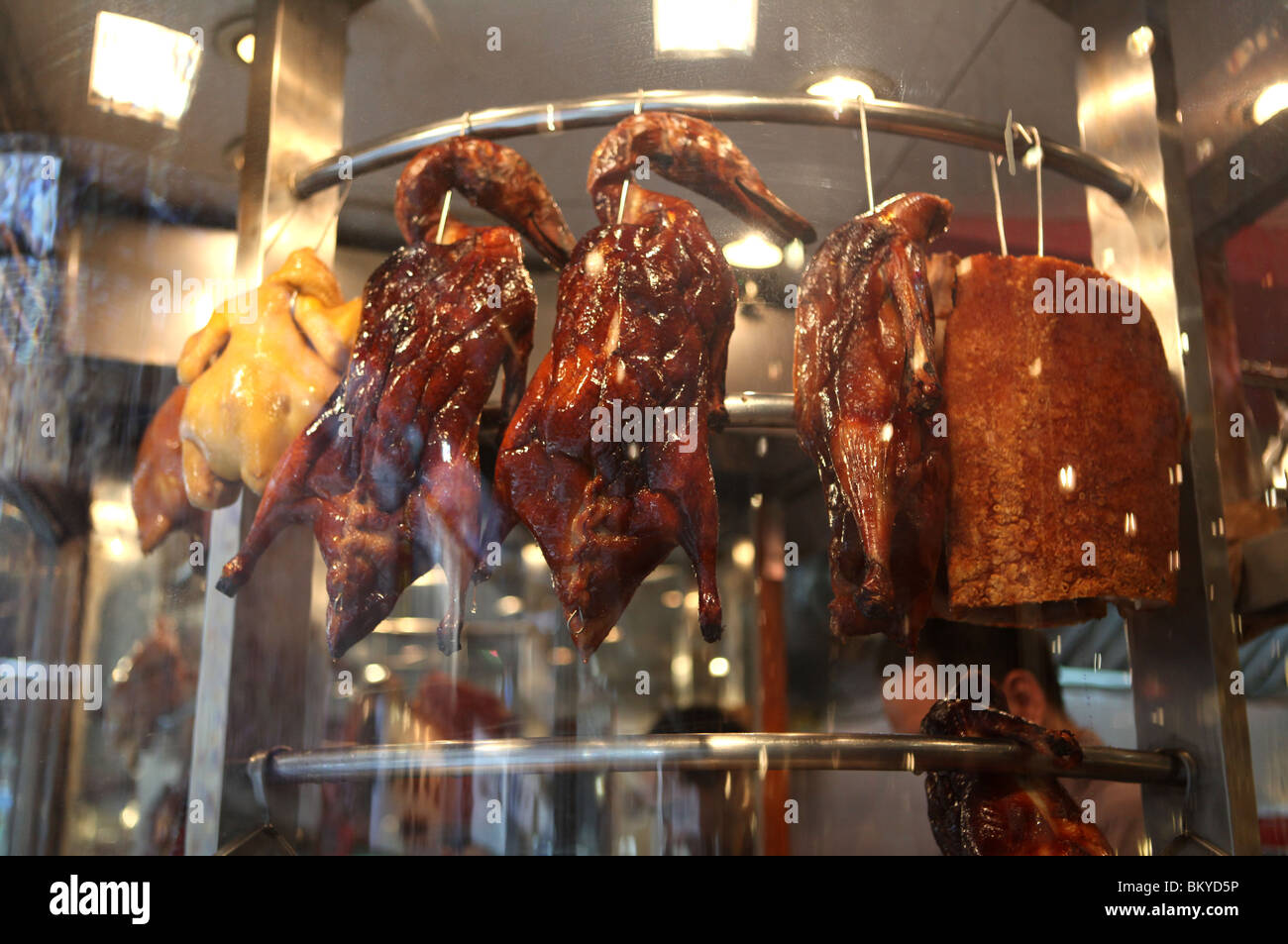 Afficher la boutique du canard rôti, une spécialité cantonaise, Kowloon, Hong Kong, Chine Banque D'Images