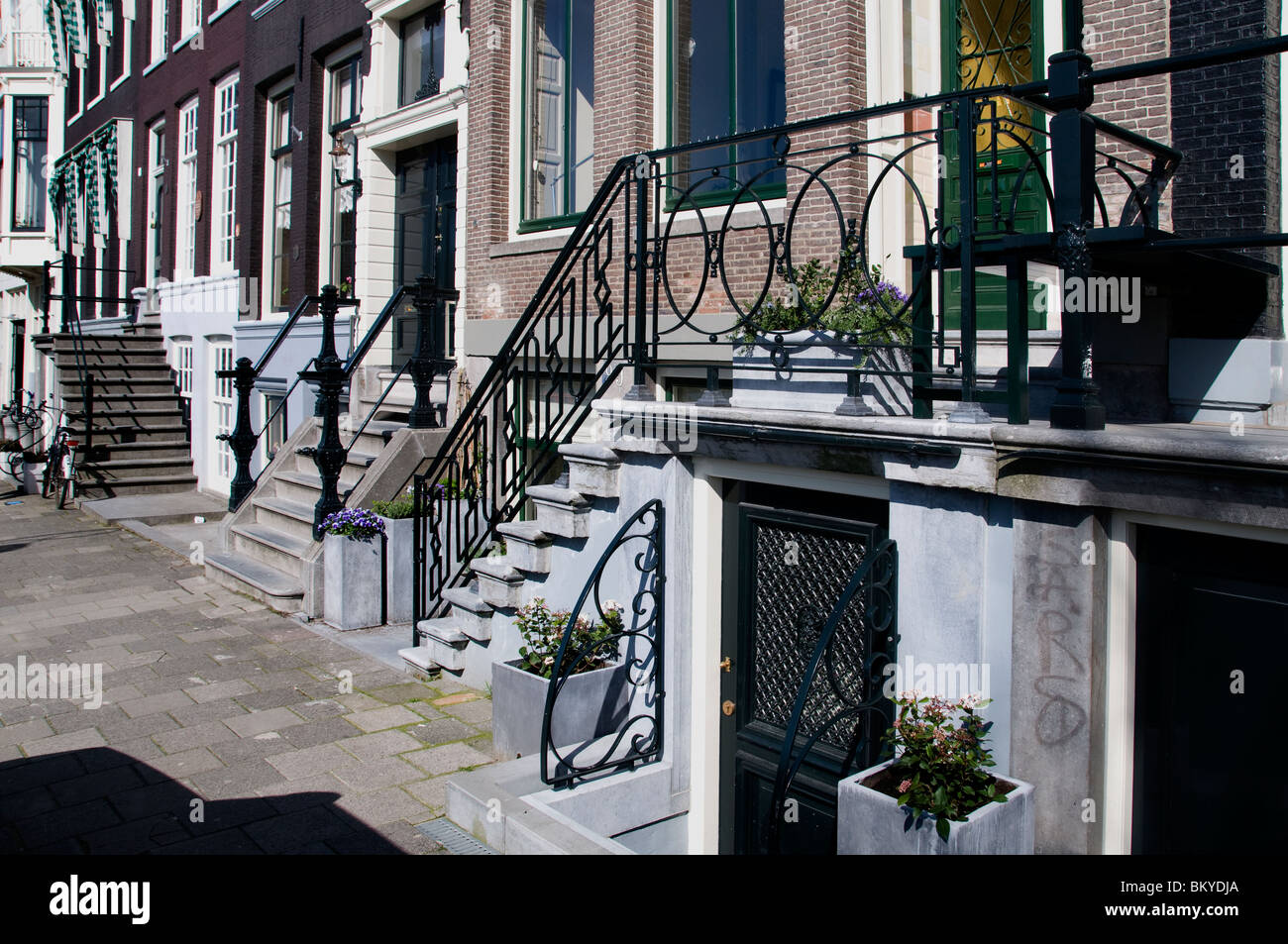 Maison du Canal d'Amsterdam, Pays-Bas d'escalier Banque D'Images