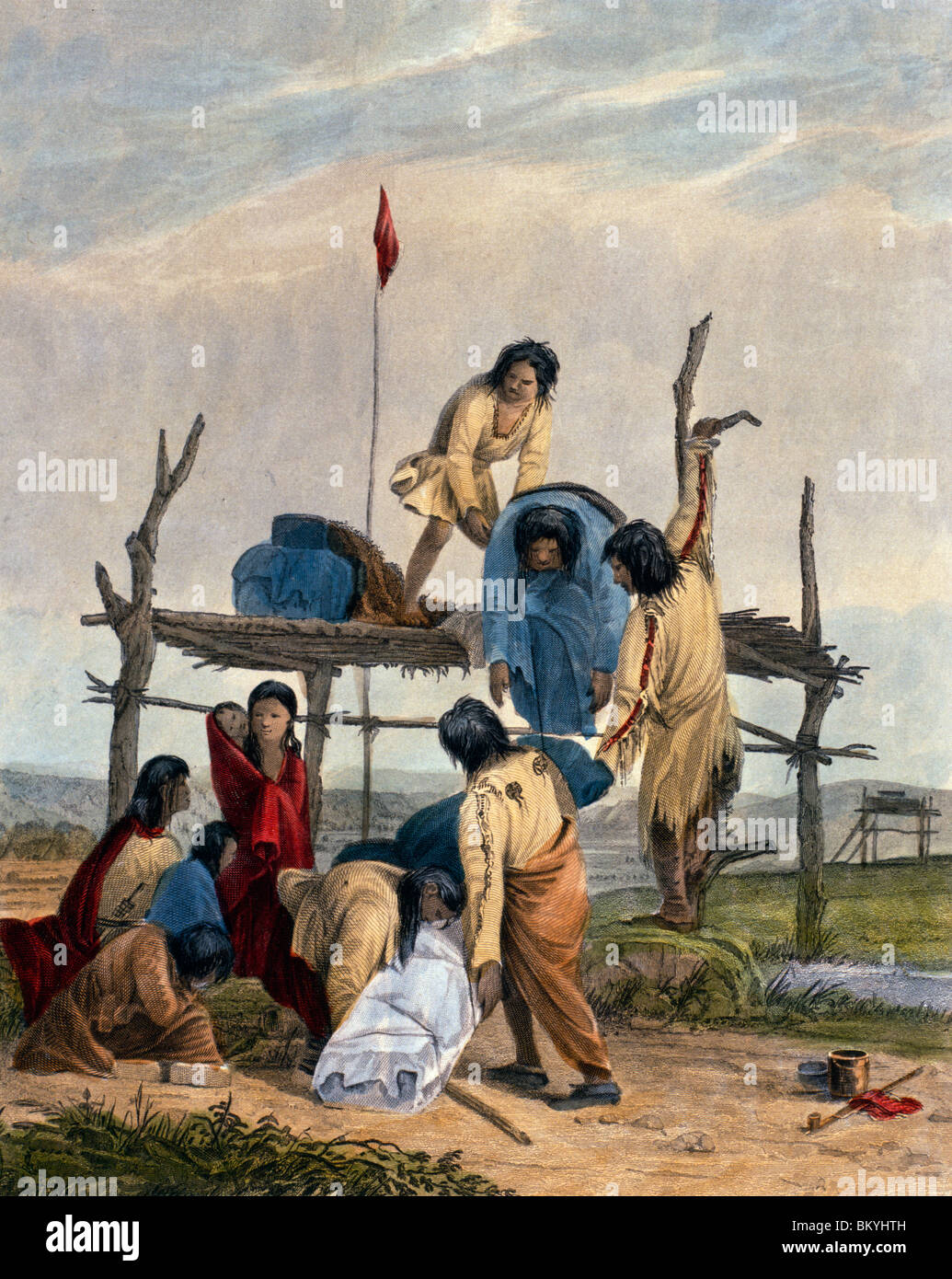 L'enterrement (Indien par Seth Eastman à partir de l'américain par Mary Portefeuille autochtones 1853 Eastman (1808-1878) USA Chicago Banque D'Images