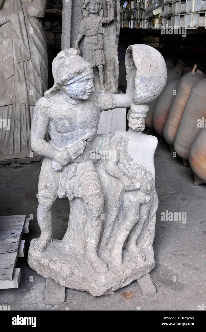Une sculpture de Pompéi Italie représentant un gladiateur Banque D'Images