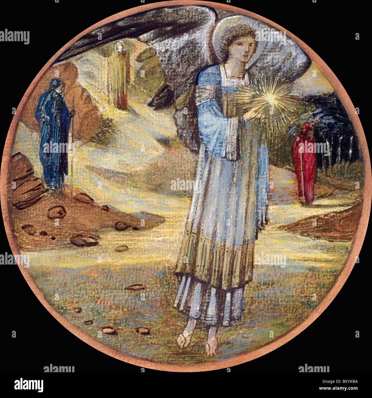 Étoile de Bethléem l'Ange conduit les sages par sa lumière par Edward Burne-Jones à partir de la fleur Livre 1905 (1833-1898) USA Banque D'Images