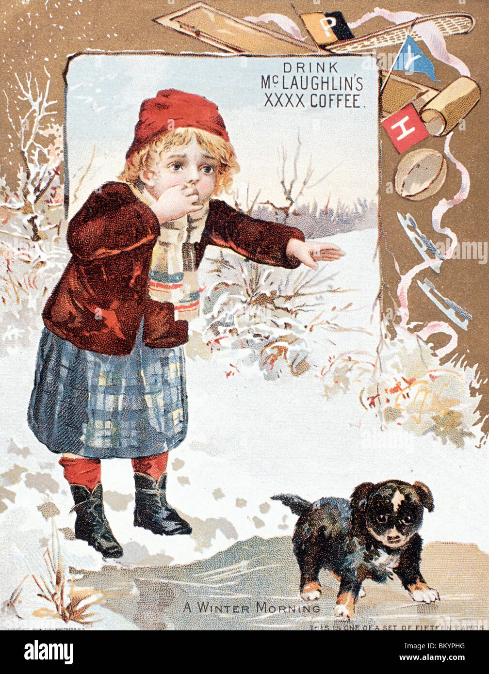 Boire du café du commerce, McLaughlin Cartes, 19e siècle Banque D'Images