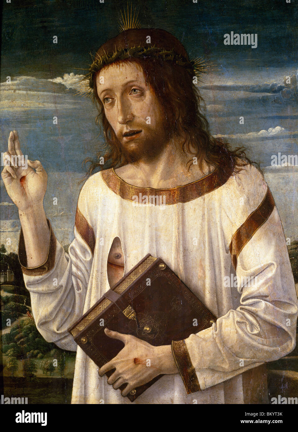 Le Christ bénissant de Giovanni Bellini, vers 1460, (vers 1430-1516), France, Paris, Musée du Louvre Banque D'Images