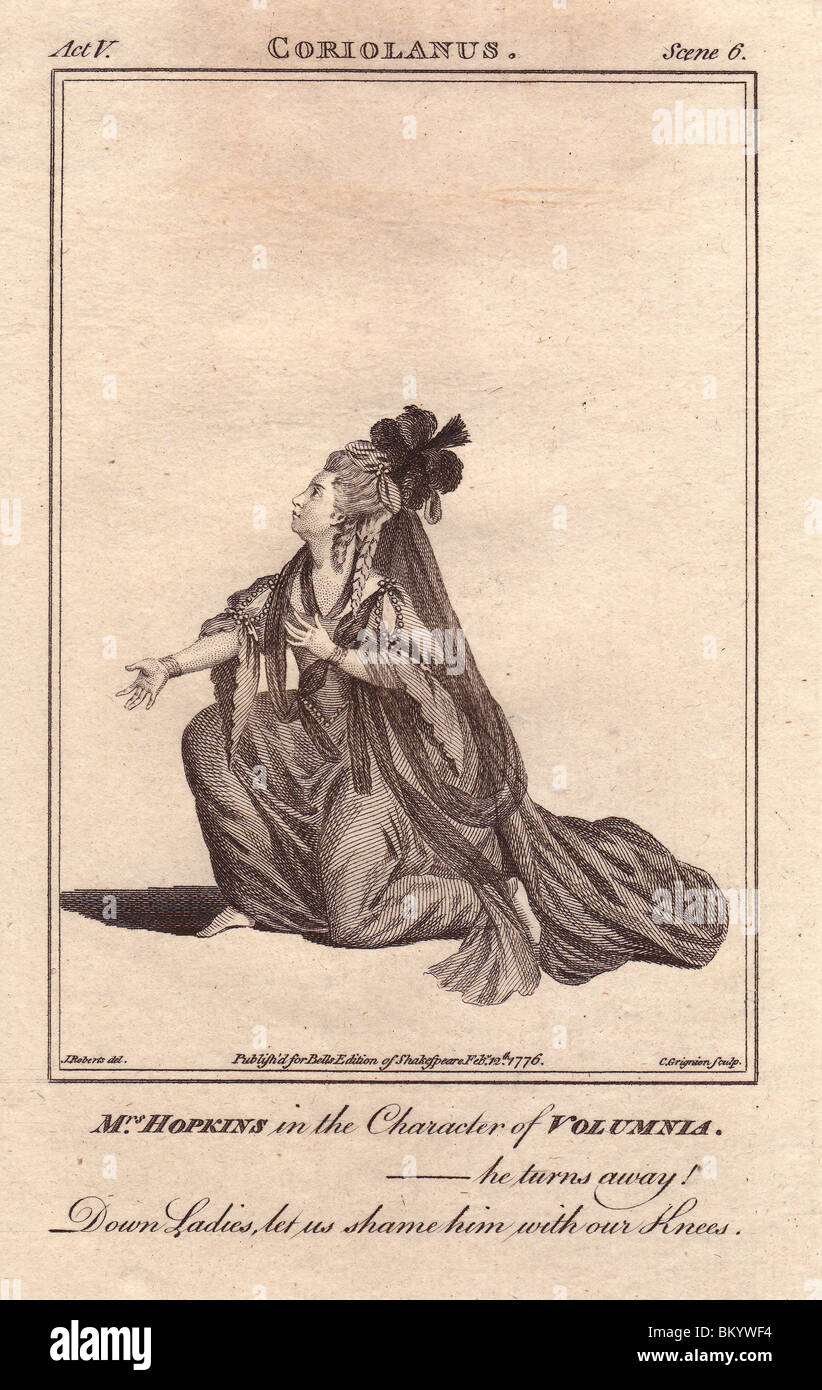 Mme. Elizabeth Hopkins comme volumnia dans 'coriolanus.' Banque D'Images