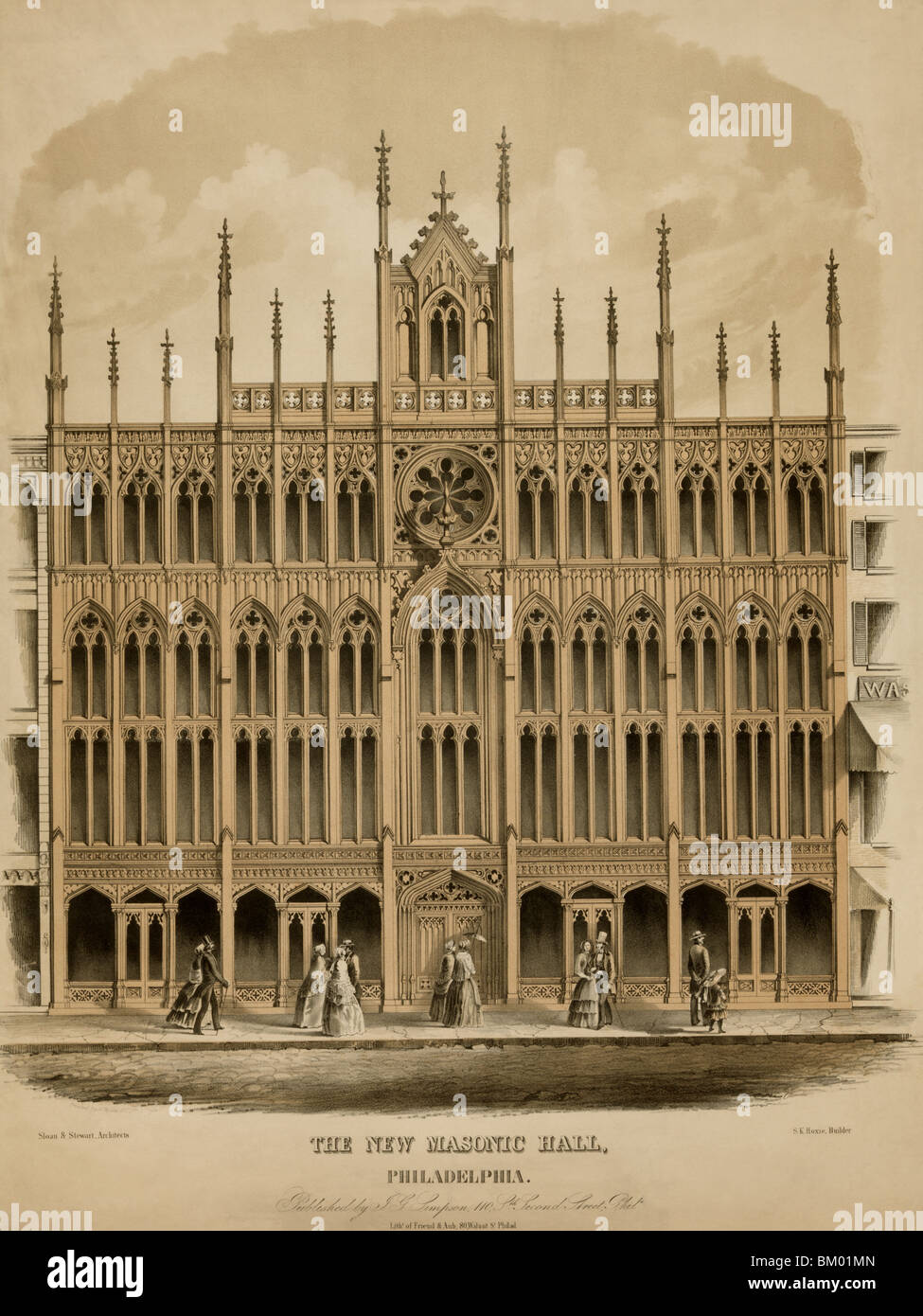 Symboles - Masonic Temple Philadelphia Banque D'Images