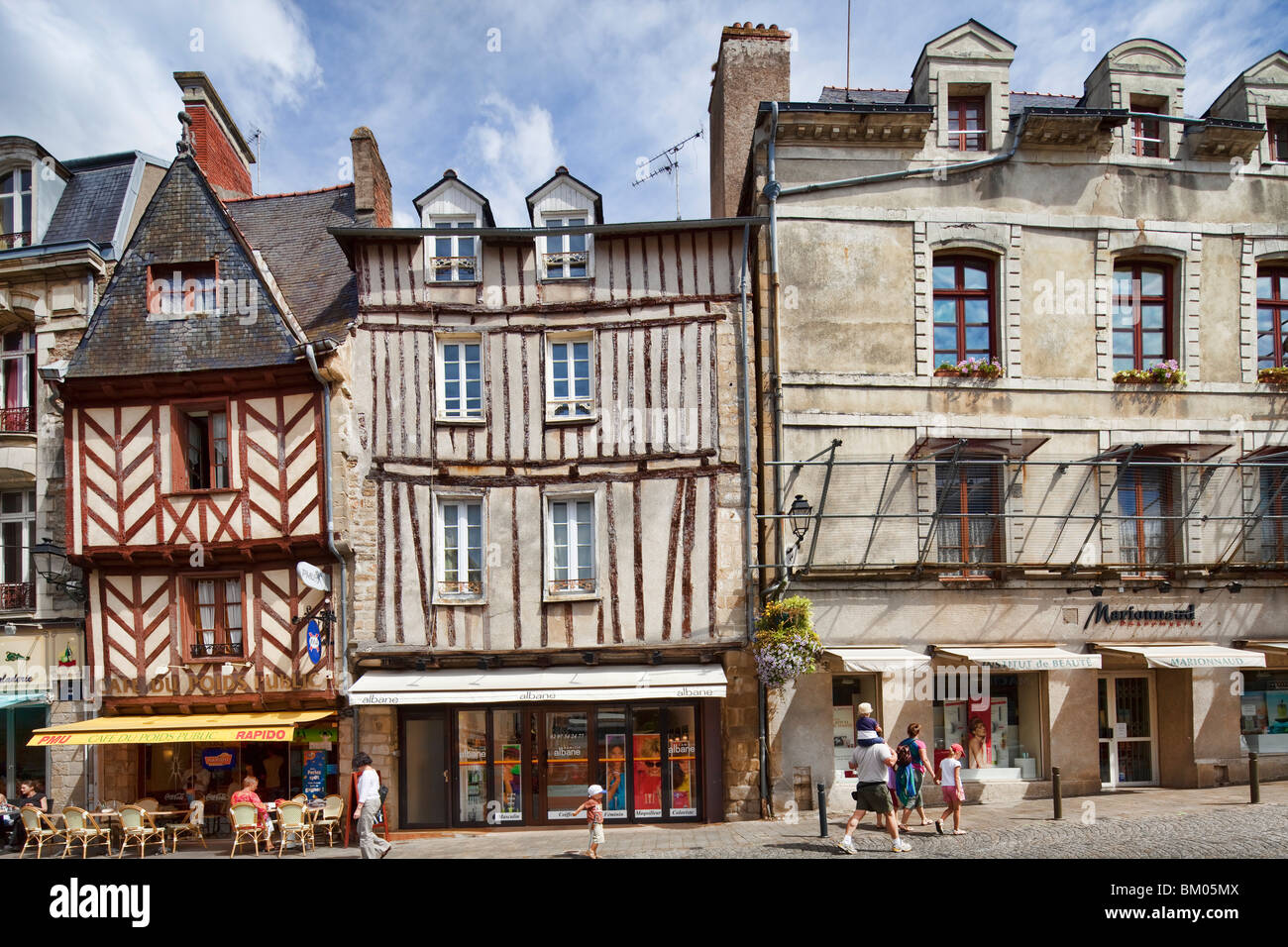 Maisons typiques, Vannes, Bretagne, France Banque D'Images