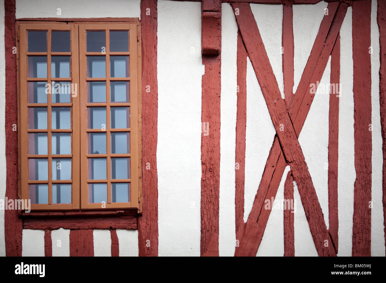Détail de la façade d'une maison typique, Vannes, département du Morbihan, Bretagne, France Banque D'Images