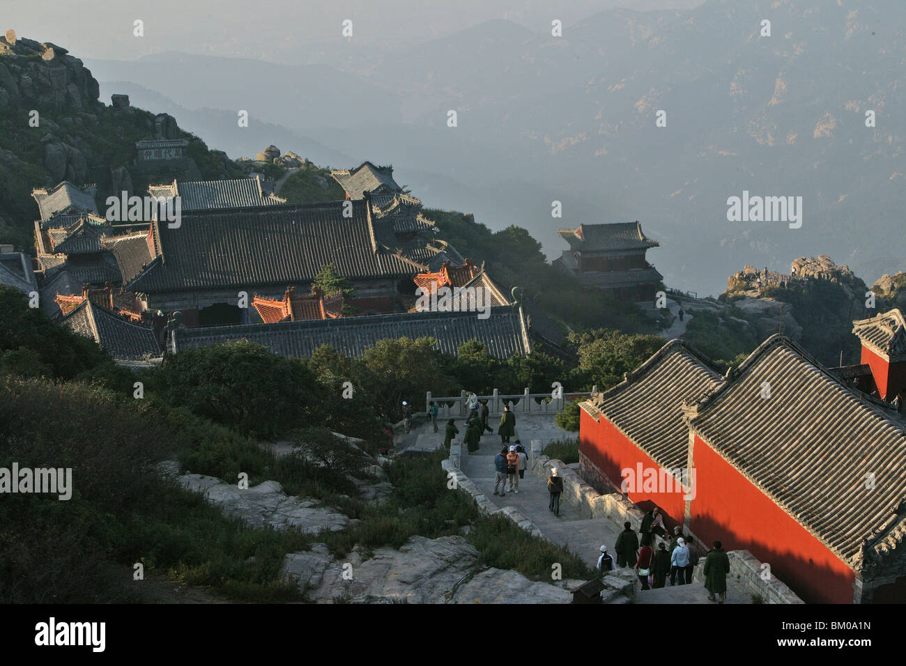 Temple Cloud Azure, Tai Shan, province de Shandong, Taishan, Mont Tai, patrimoine mondial, l'UNESCO, la Chine, l'Asie Banque D'Images