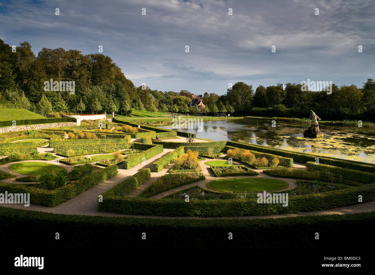 Terrasse Jardin avec lake Barock, Neuwerkgarten, Château Gottorf, Schleswig, Schleswig-Holstein, Allemagne, Europe Banque D'Images