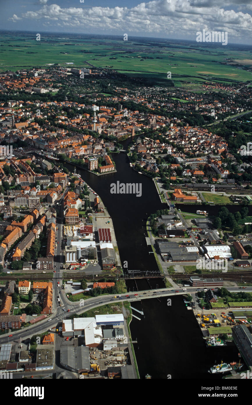 Port de la mer de 1350, l'Emden, port, Mer du Nord, Basse-Saxe, Allemagne du nord Banque D'Images