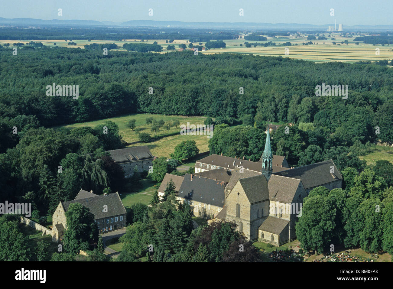 Photo aérienne de Riddagshausen monastère, près de Braunschweig, Basse-Saxe, Allemagne du nord Banque D'Images