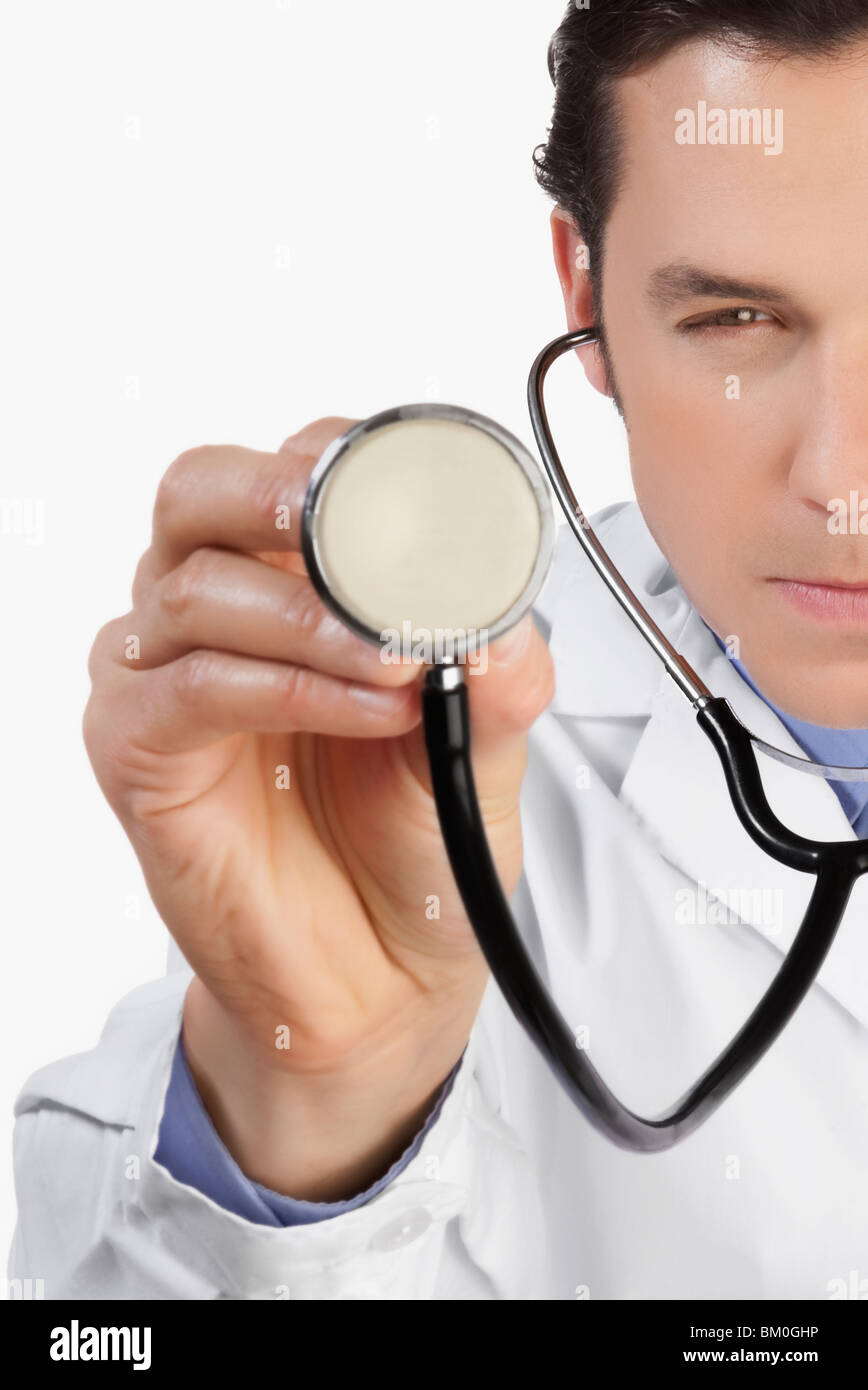 Close-up of a doctor with stethoscope Banque D'Images