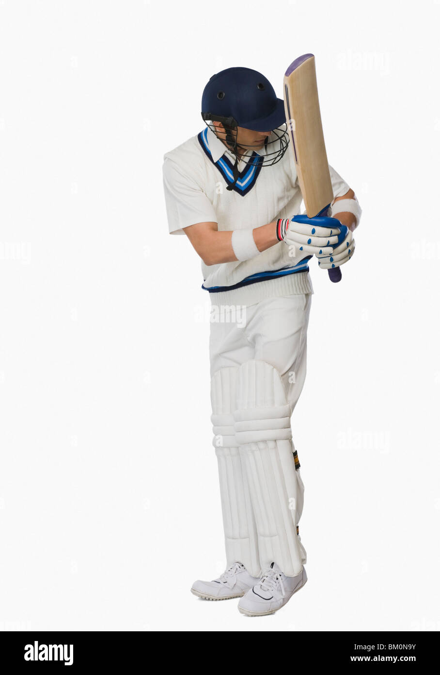 Batteur de cricket à l'œil de jambe shot Banque D'Images