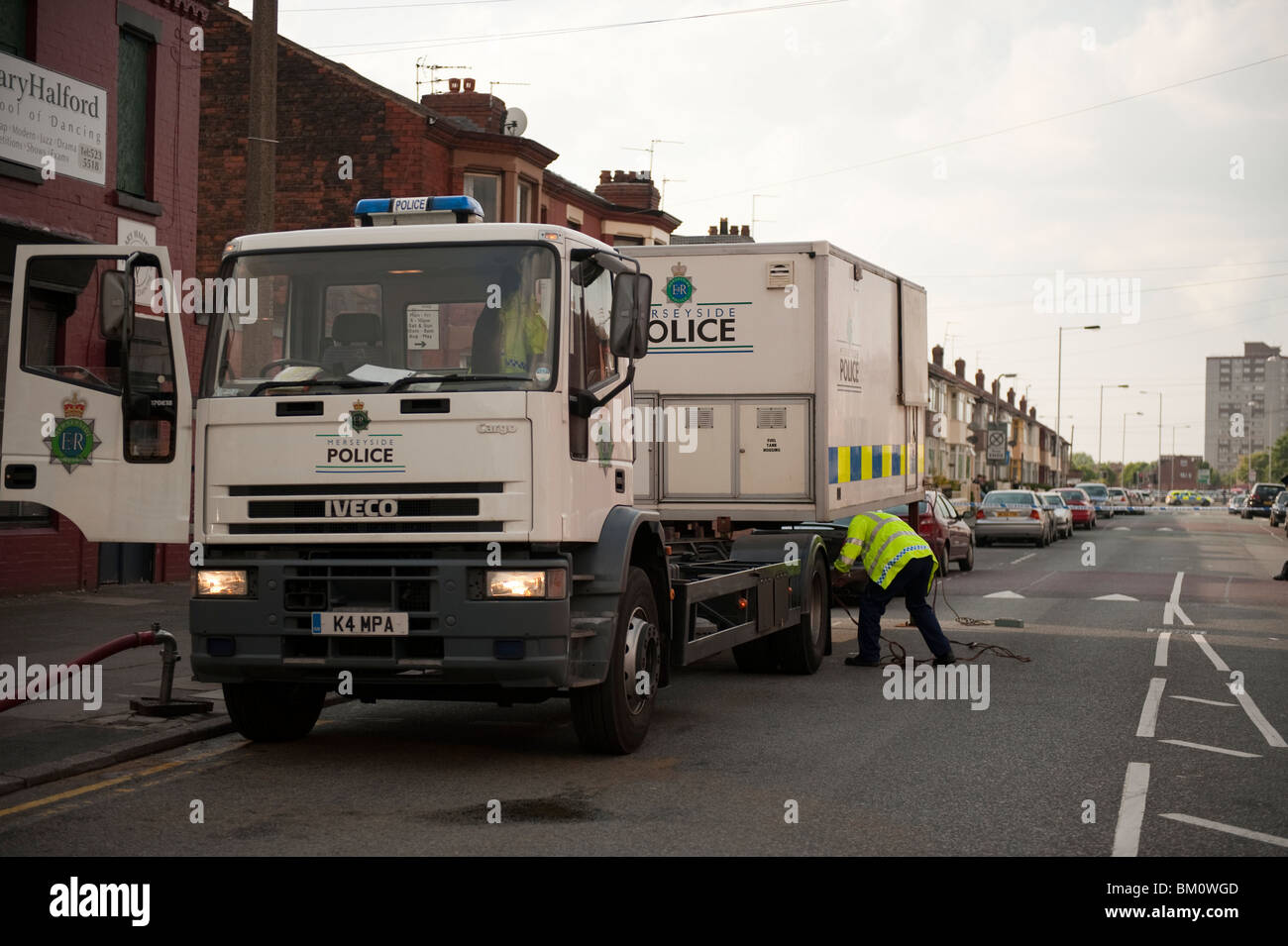 La Police de Merseyside unité mobile de commandement pour les incidents majeurs Banque D'Images