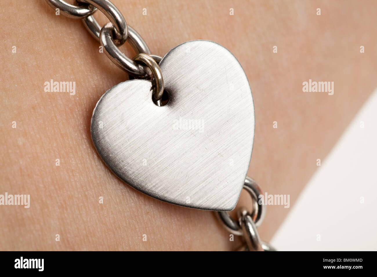 La chaîne et forme de coeur close up Banque D'Images