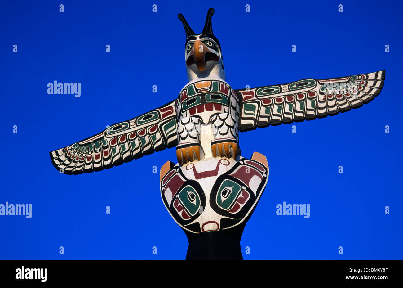 Portrait d'un totem, Totem Indien Kwagulth, Chicago, Illinois, États-Unis Banque D'Images