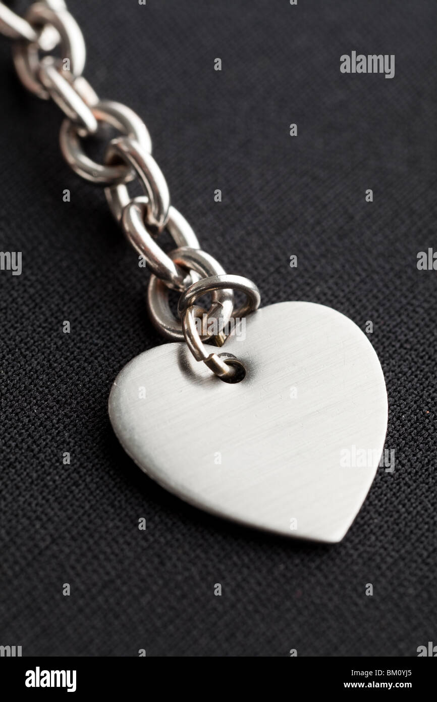 La chaîne et forme de coeur close up Banque D'Images