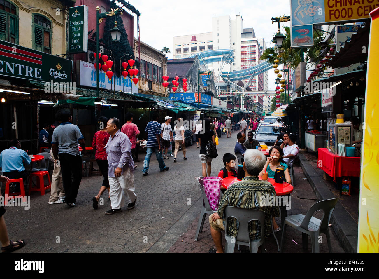 Petaling Street avant le hawker cale monte Banque D'Images