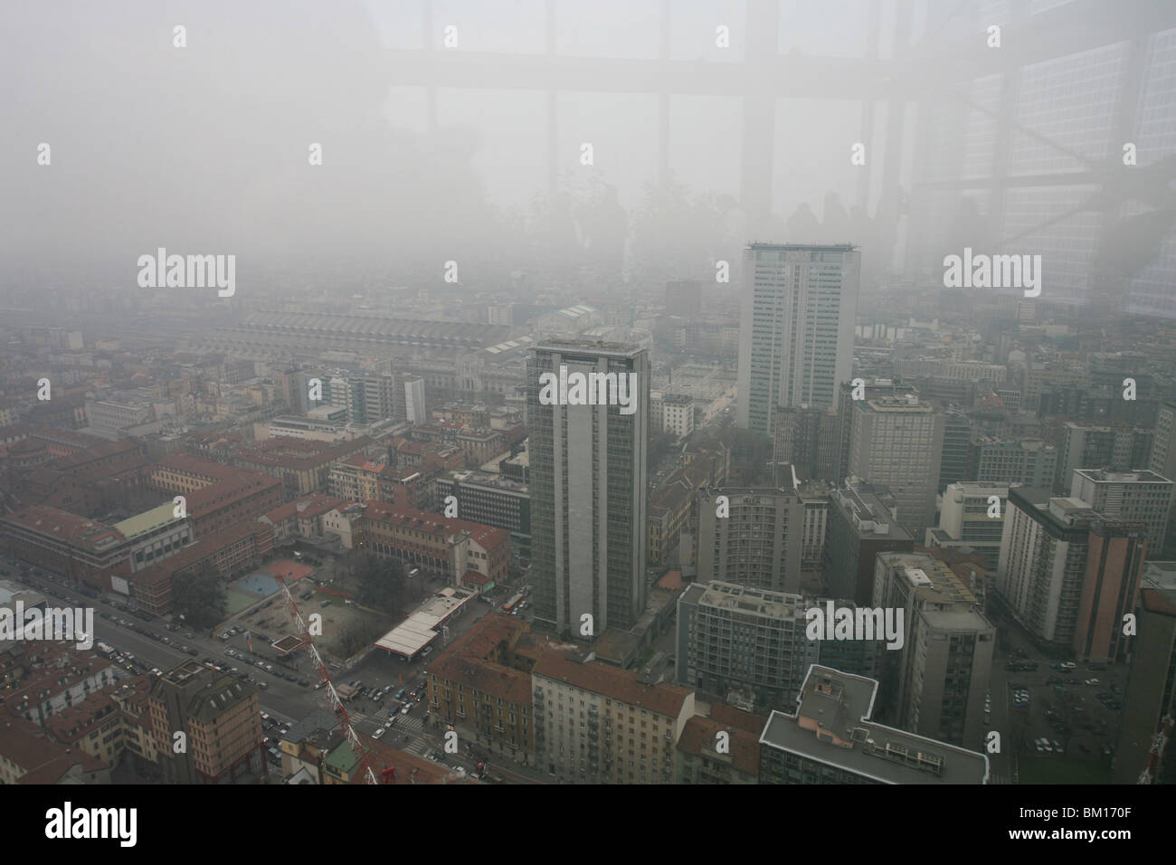 Vue sur la ville, le Palazzo della Regione nouveau bâtiment, conçu par Pei Cobb Freed & Partners, Milan, Lombardie, Italie, Europe Banque D'Images
