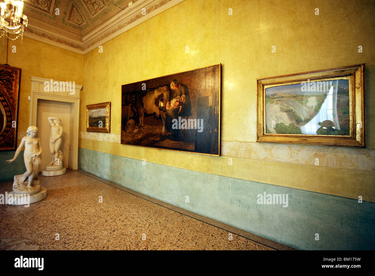 Sala XXVIII, Le due madri, Giovanni Segantini peintre, Musée d'Art Moderne, Villa Reale, Milan, Lombardie, Italie Banque D'Images