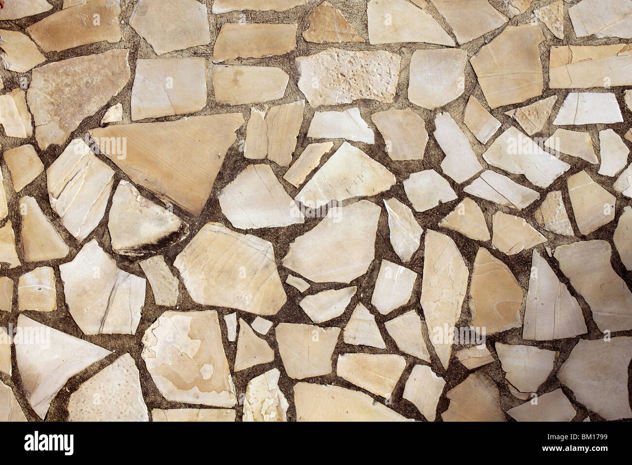 Roche pierre maçonnerie carrelage au sol sur le parc motif texture Banque D'Images