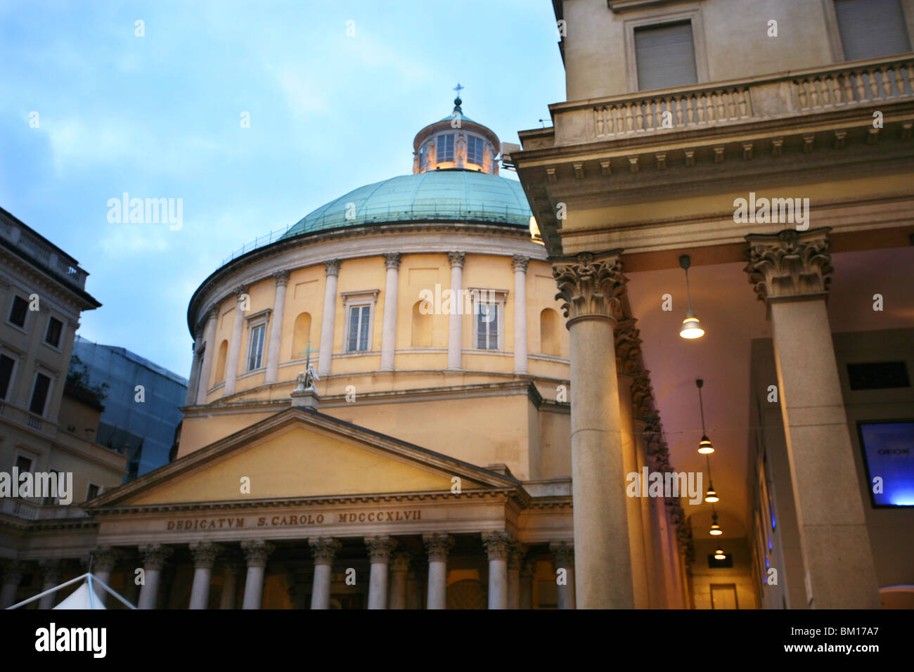 Chiesa di San Carlo al Corso église, la rue Corso Vittorio Emanuele, Milan, Lombardie, Italie, Europe Banque D'Images