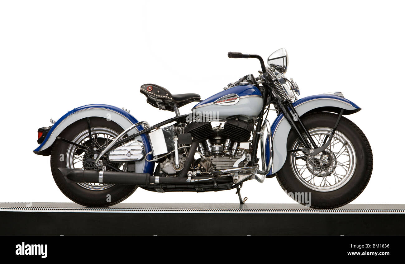 1940 Harley Davidson moto Modèle U EC 74 Banque D'Images