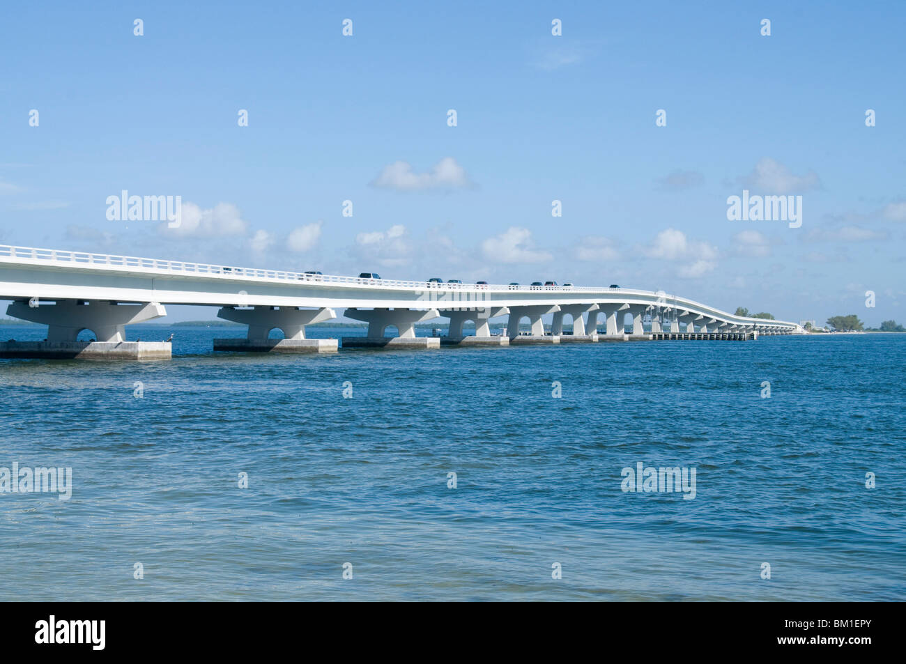 Pont reliant l'île de Sanibel au continent, la Côte du Golfe, Floride, États-Unis d'Amérique, Amérique du Nord Banque D'Images