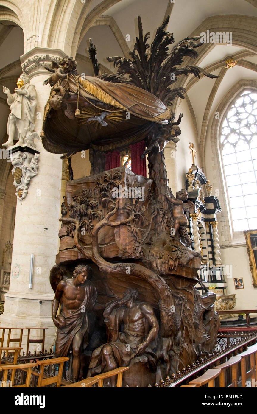 Marolles Marolles chaire Eglise de la Chapelle Kapelle kerk Bruxelles Belgique Banque D'Images